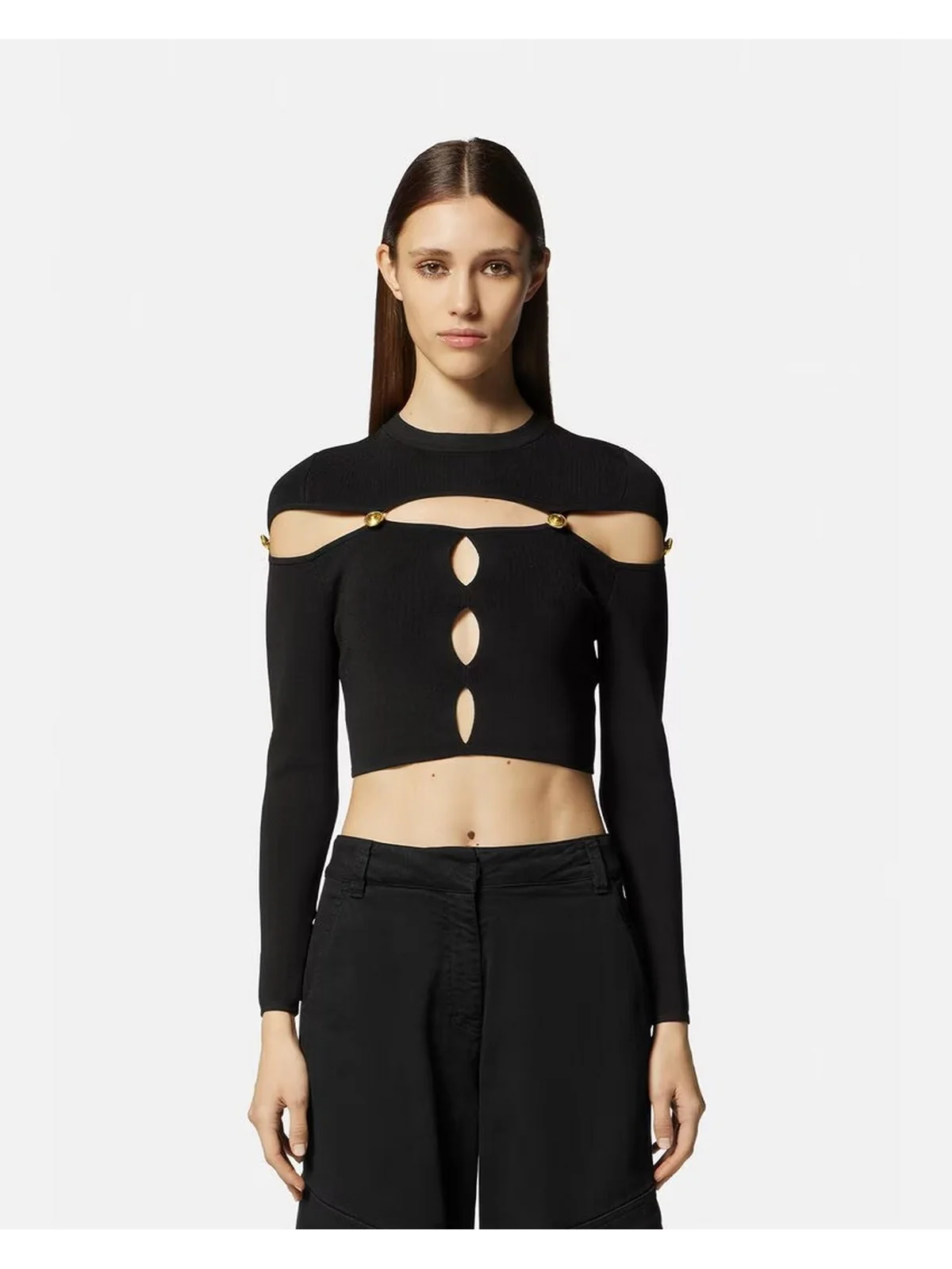 VERSACE JEANS COUTURE Maglione Donna  75HAFM51 CM29H 899 Nero - Image 2