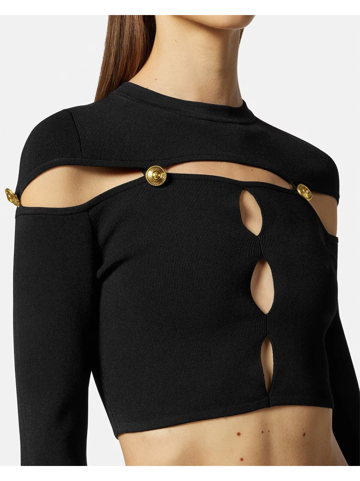 VERSACE JEANS COUTURE Maglione Donna  75HAFM51 CM29H 899 Nero - Image 4