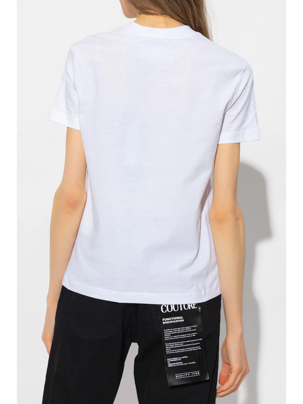 VERSACE JEANS COUTURE T-Shirt e Polo Donna  75HAHF04 CJ03F 003 Bianco - Image 3