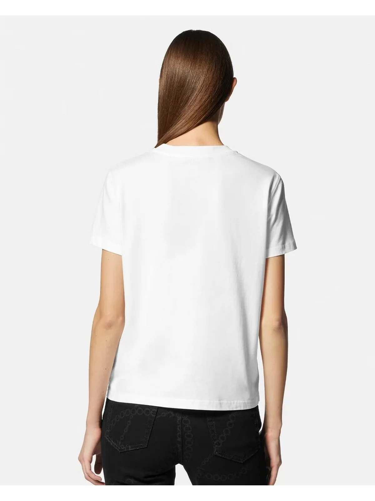 VERSACE JEANS COUTURE T-Shirt e Polo Donna  75HAHF07 CJ00F G03 Bianco - Image 3
